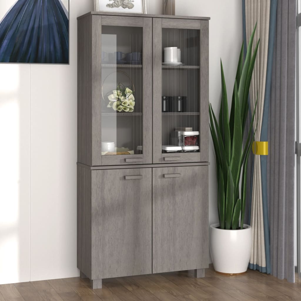 vidaXL Highboard HAMAR Massivholz Kiefer Honigbraun
