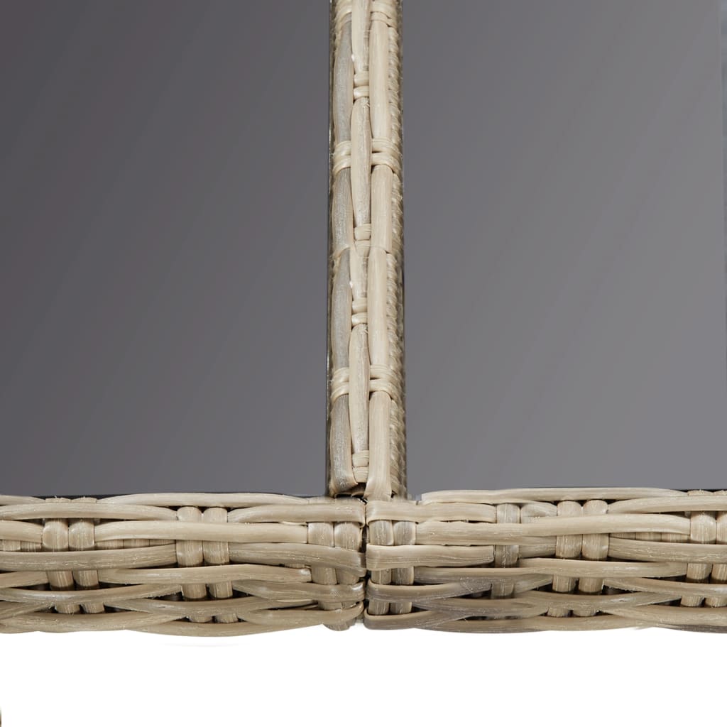 vidaXL Garten-Esstisch Braun 200x100x74 cm Glas und Poly Rattan