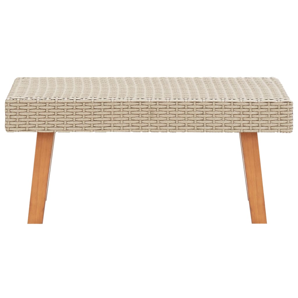 vidaXL Garten-Couchtisch Poly Rattan Beige