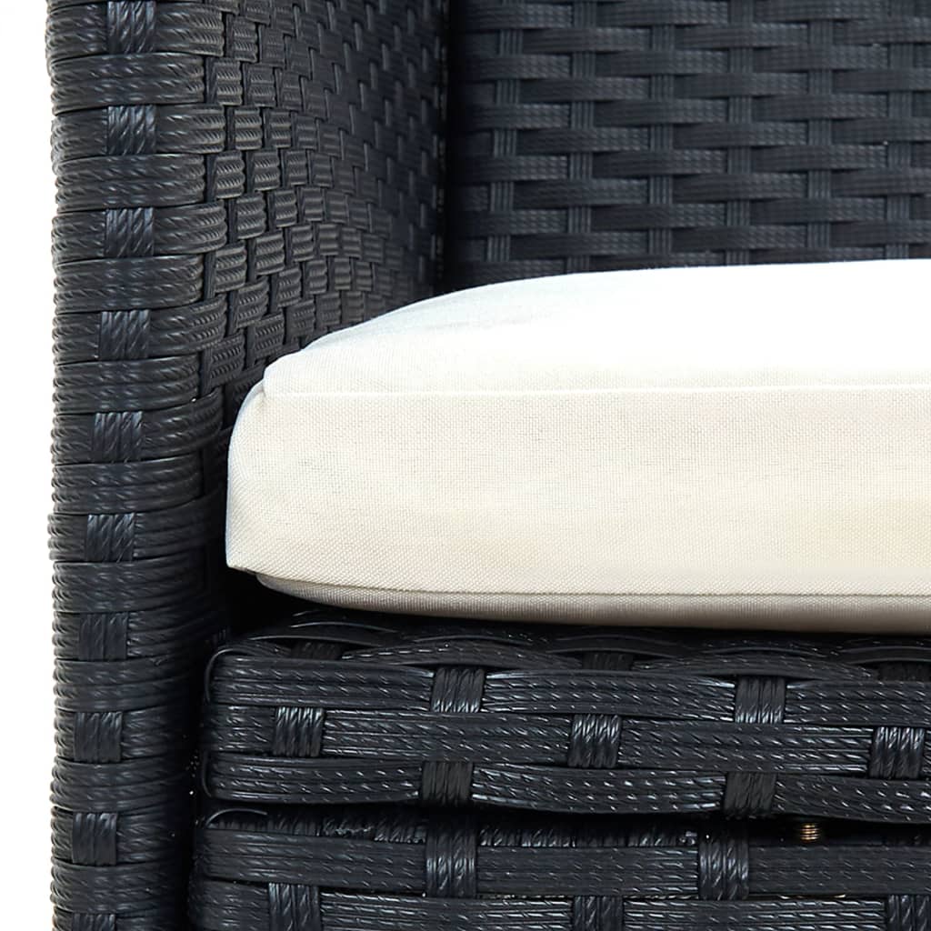 vidaXL 11-tlg. Garten-Essgruppe mit Kissen Schwarz