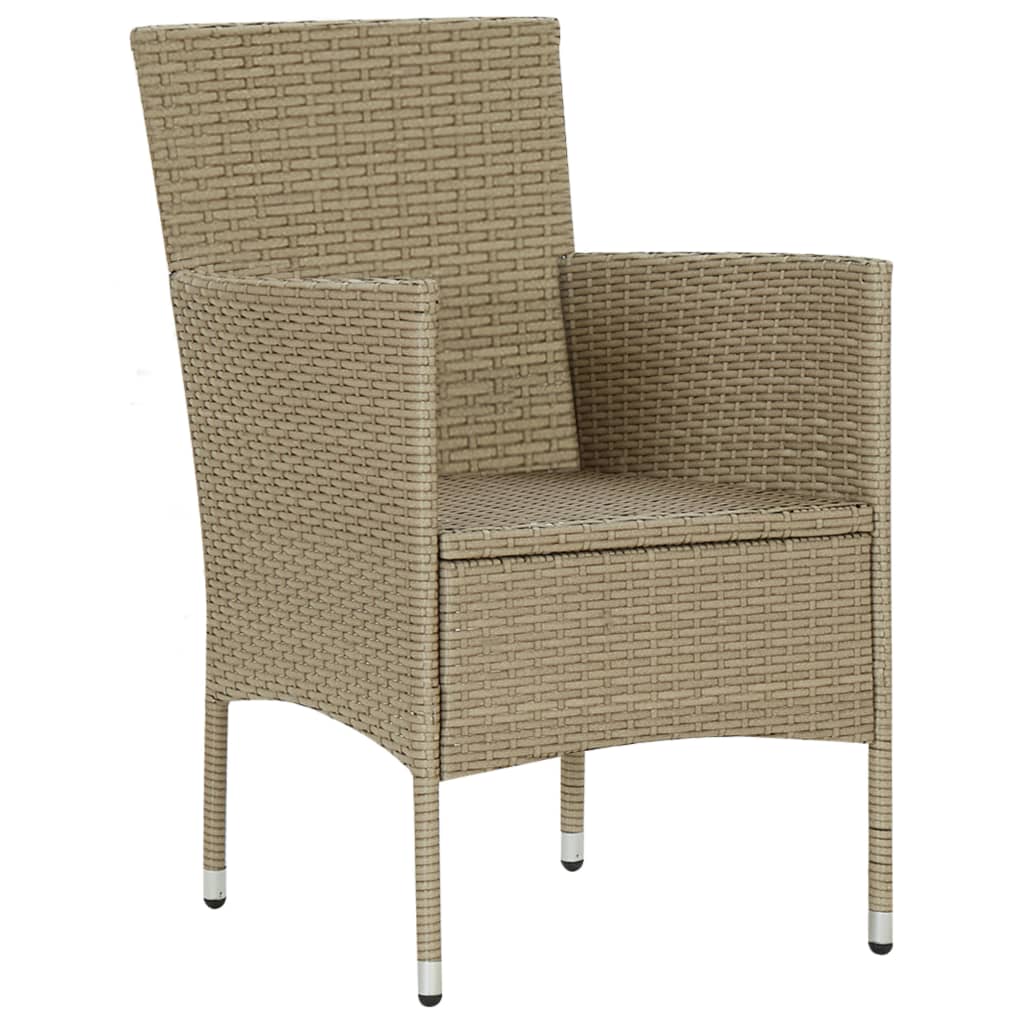 vidaXL Garten-Essstühle 2 Stk. Poly Rattan Beige
