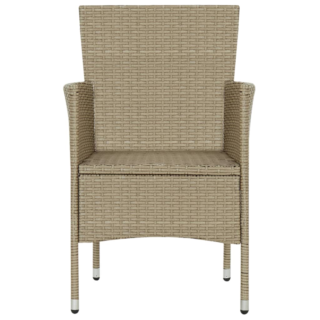 vidaXL Garten-Essstühle 2 Stk. Poly Rattan Beige