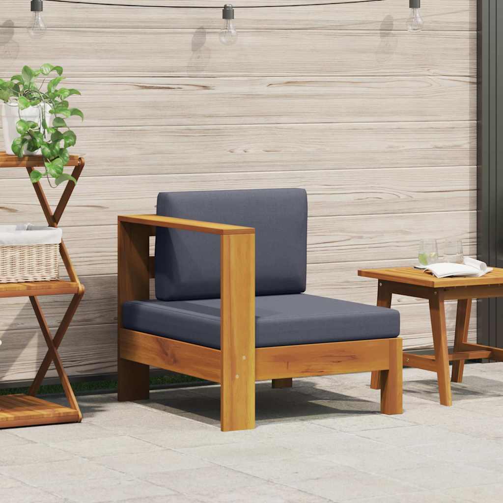 vidaXL 2-tlg. Garten-Lounge-Set mit Cremeweißen Kissen Akazienholz