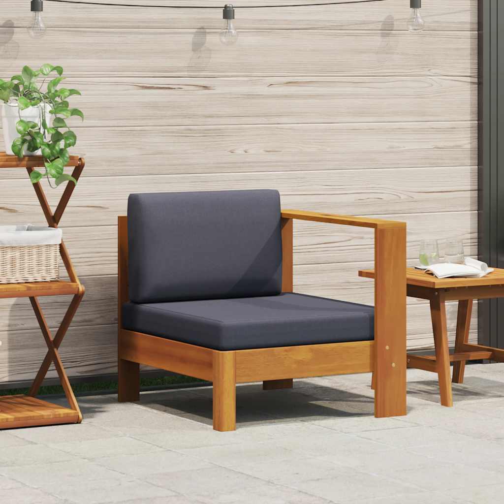 vidaXL 2-tlg. Garten-Lounge-Set mit Cremeweißen Kissen Akazienholz