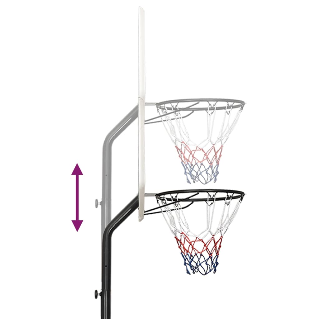 vidaXL Basketballständer Weiß 282-352 cm Polyethylen