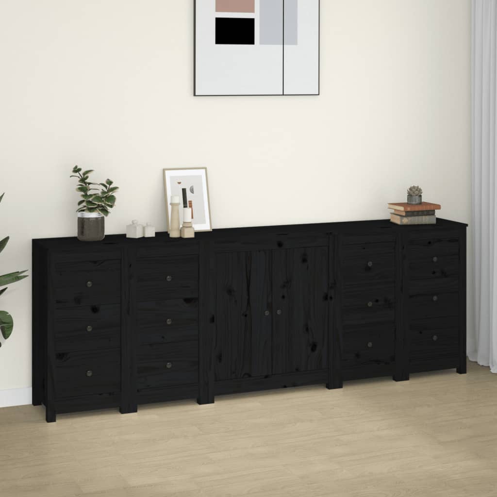 vidaXL Sideboard 230x35x80 cm Massivholz Kiefer