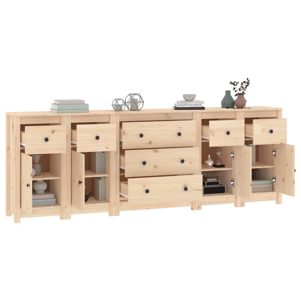 vidaXL Sideboard 230x35x80 cm Massivholz Kiefer