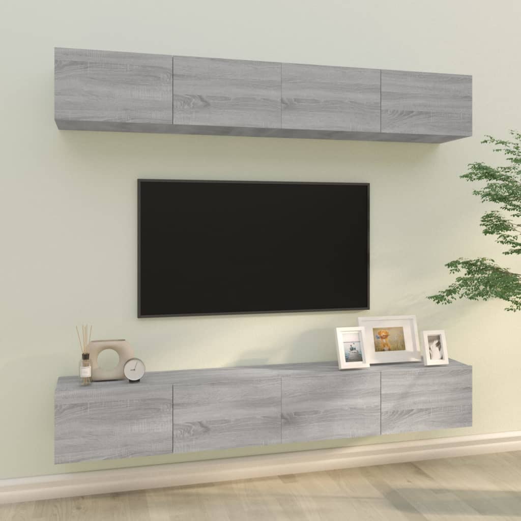 vidaXL TV-Schränke 4 Stk. Weiß 80x30x30 cm Holzwerkstoff