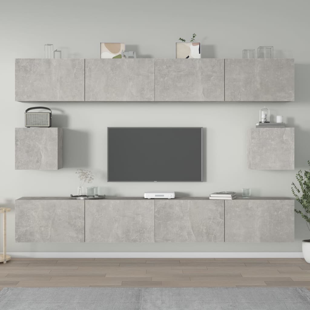 6-tlg. TV-Schrank-Set Weiß Holzwerkstoff