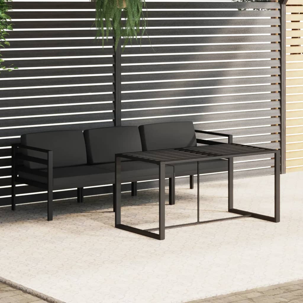 6-tlg. Garten-Lounge-Set mit Kissen Aluminium Anthrazit
