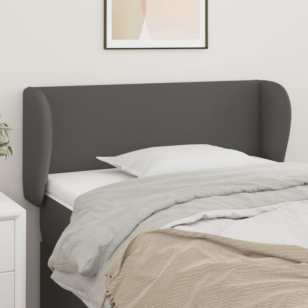 Kopfteil mit Ohren Schwarz 83x23x78/88 cm Kunstleder