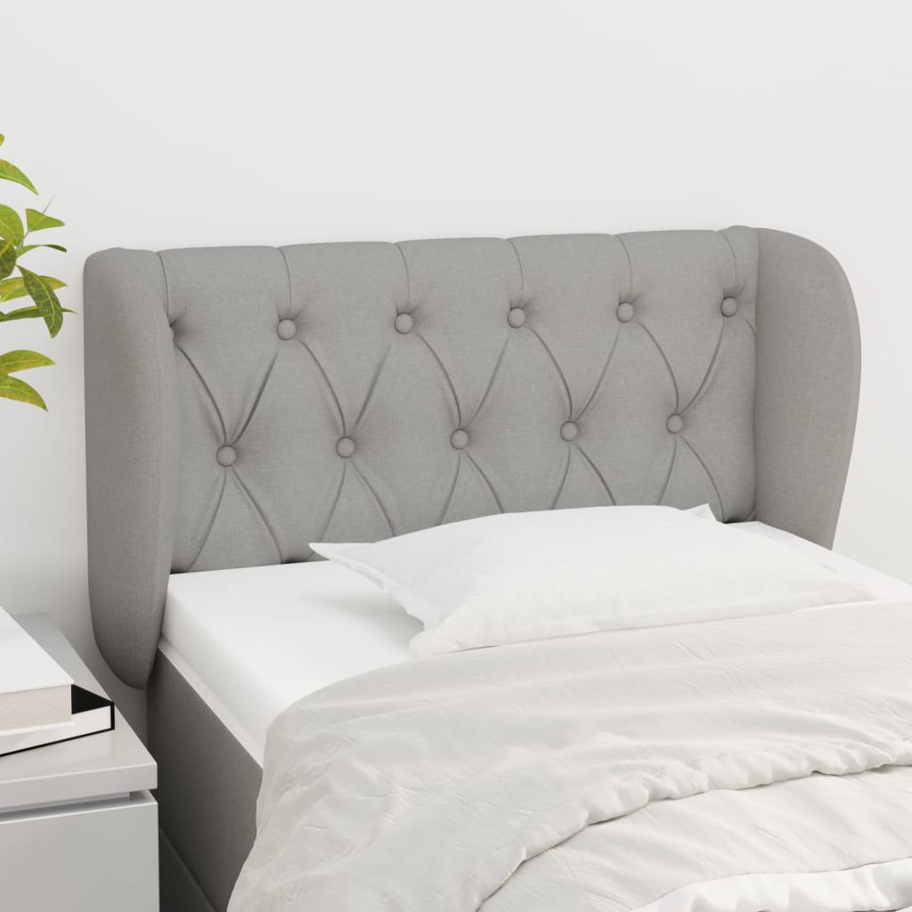 vidaXL Kopfteil mit Ohren Hellgrau 83x23x78/88 cm Stoff