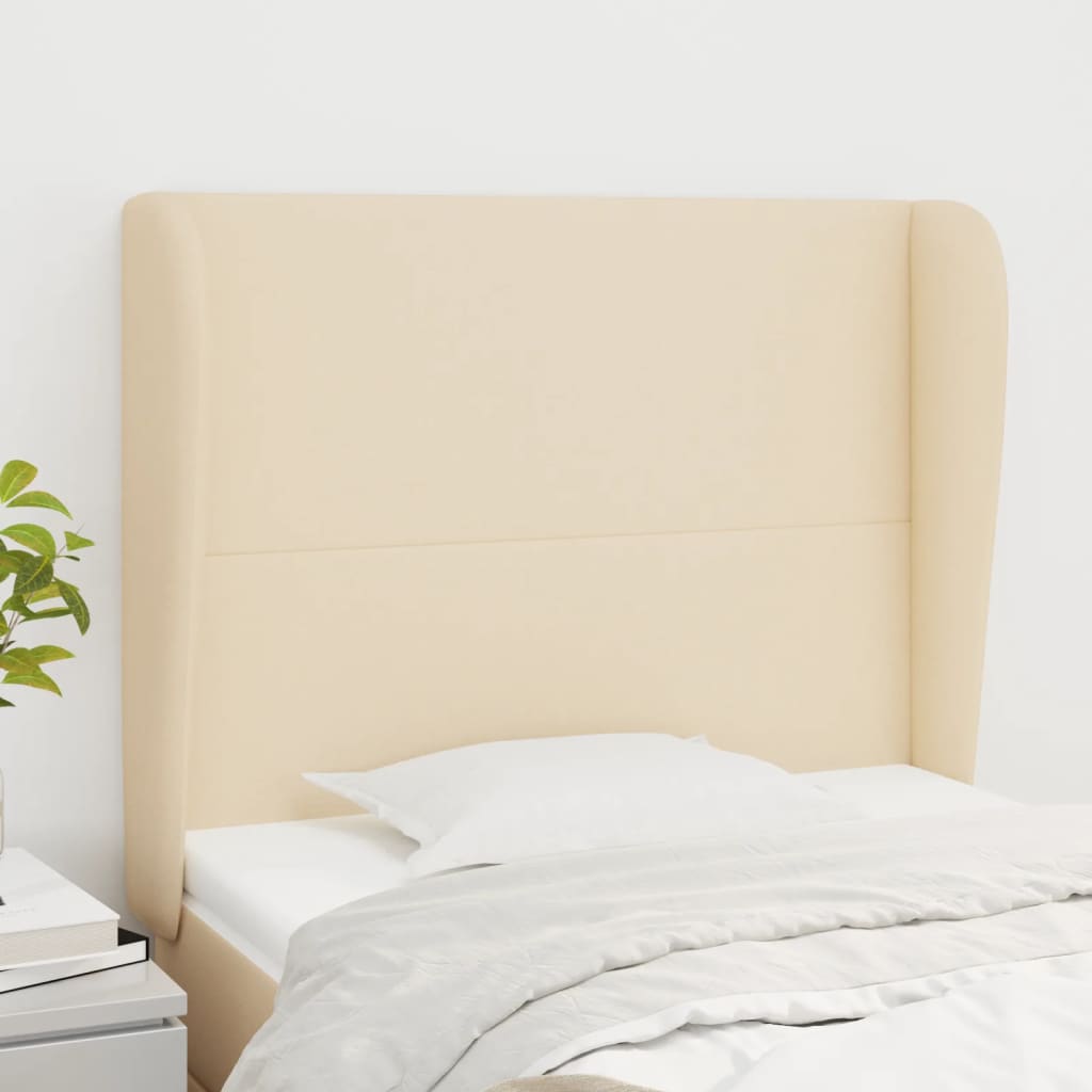 Kopfteil mit Ohren Hellgrau 83x23x78/88 cm Stoff