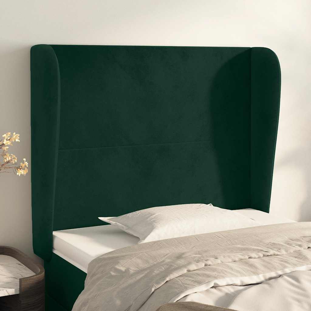 Kopfteil mit Ohren Hellgrau 83x23x78/88 cm Samt