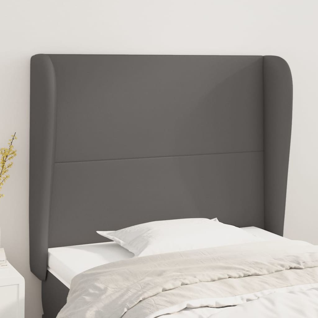 Kopfteil mit Ohren Schwarz 83x23x78/88 cm Kunstleder