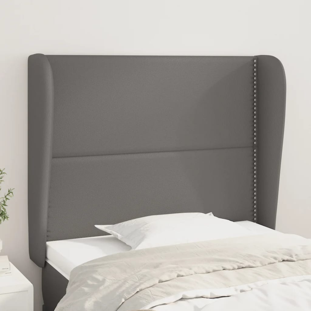 Kopfteil mit Ohren Schwarz 83x23x78/88 cm Kunstleder