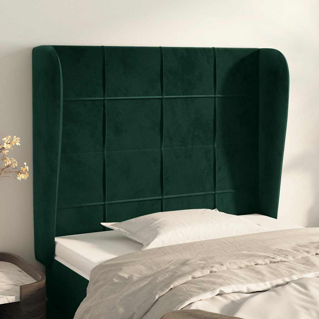Kopfteil mit Ohren Hellgrau 83x23x78/88 cm Samt