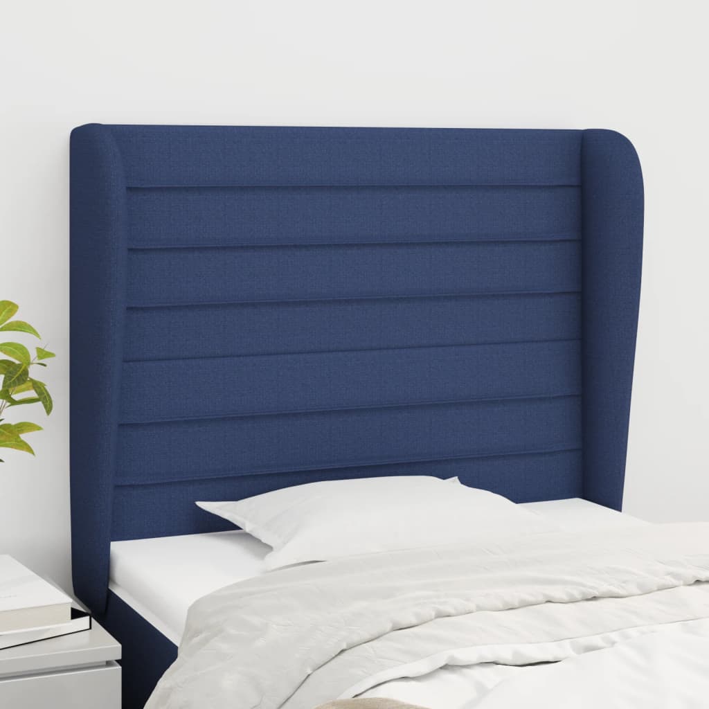Kopfteil mit Ohren Hellgrau 83x23x78/88 cm Stoff