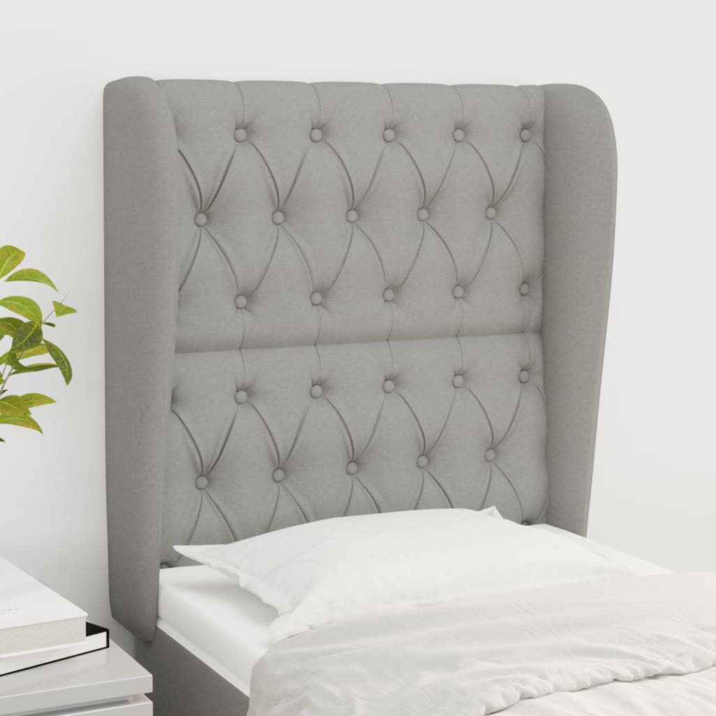 vidaXL Kopfteil mit Ohren Hellgrau 83x23x78/88 cm Stoff