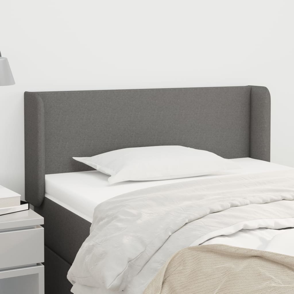 Kopfteil mit Ohren Hellgrau 83x16x78/88 cm Stoff