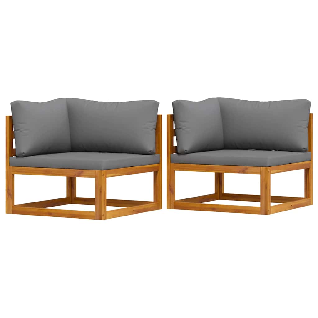 vidaXL Modular-Ecksofas 2 Stk. mit Auflagen Dunkelgrau