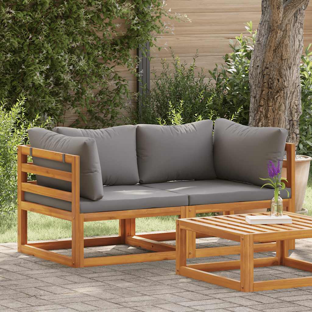 vidaXL Modular-Ecksofas 2 Stk. mit Auflagen Dunkelgrau