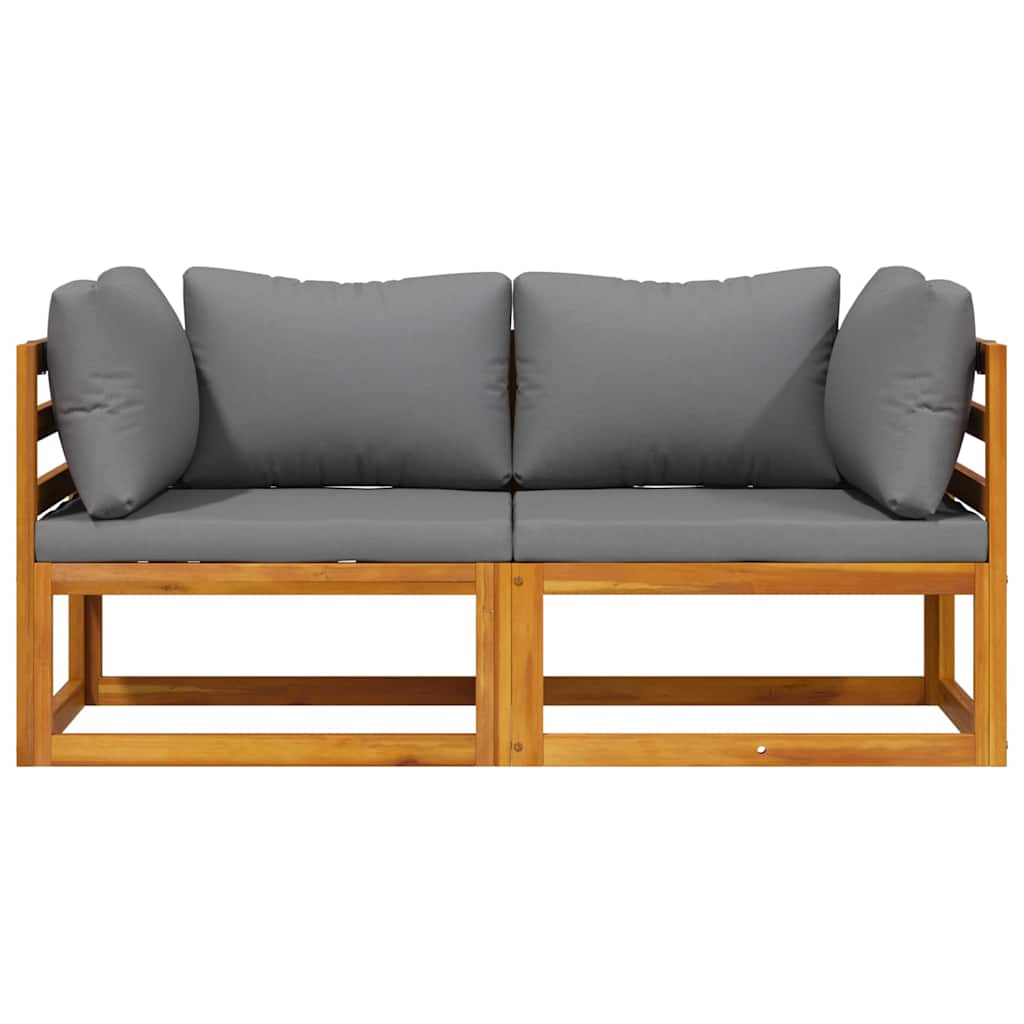 vidaXL Modular-Ecksofas 2 Stk. mit Auflagen Dunkelgrau