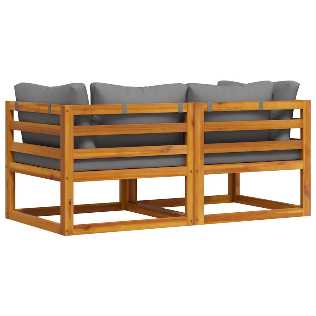 vidaXL Modular-Ecksofas 2 Stk. mit Auflagen Dunkelgrau