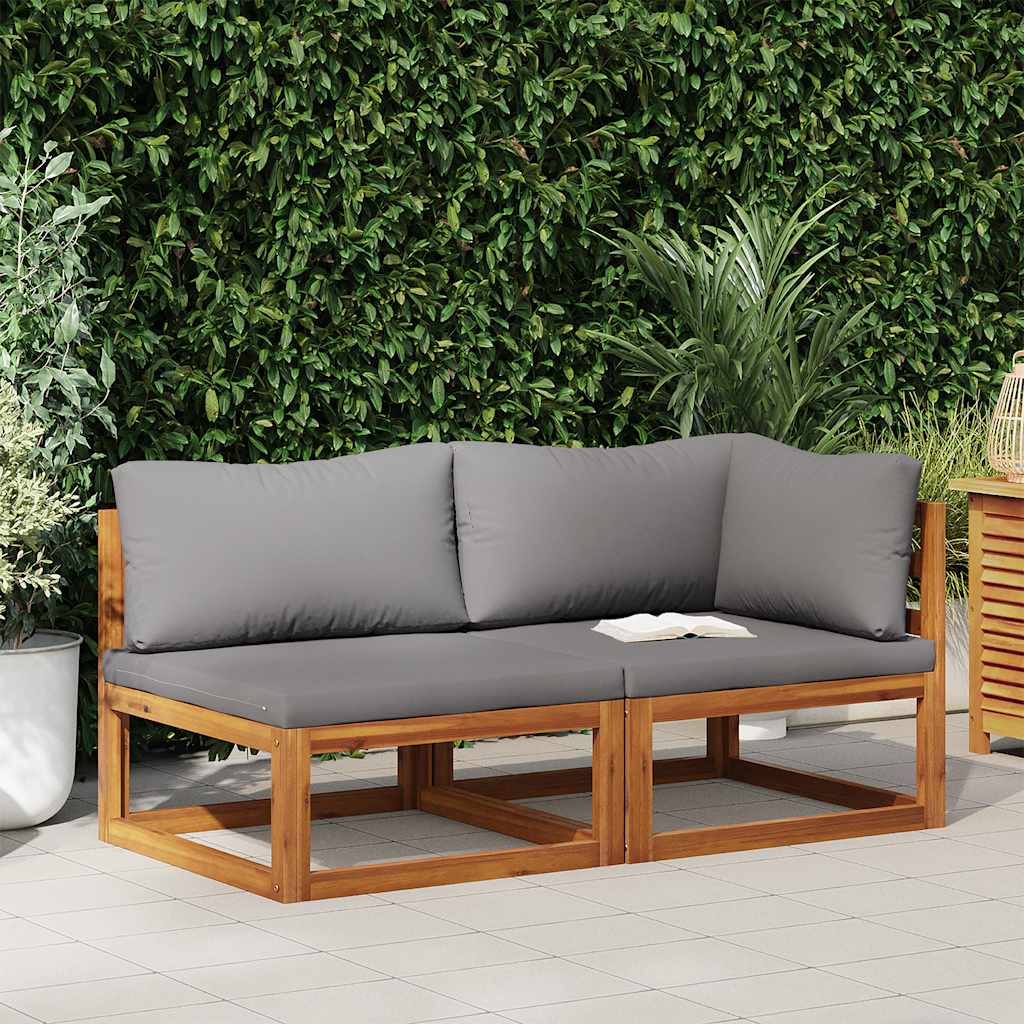 Modular-Ecksofas 2 Stk. mit Auflagen Dunkelgrau
