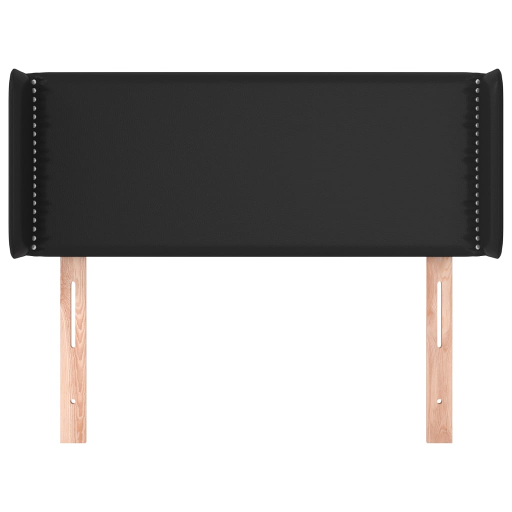 vidaXL Kopfteil mit Ohren Schwarz 83x16x78/88 cm Kunstleder