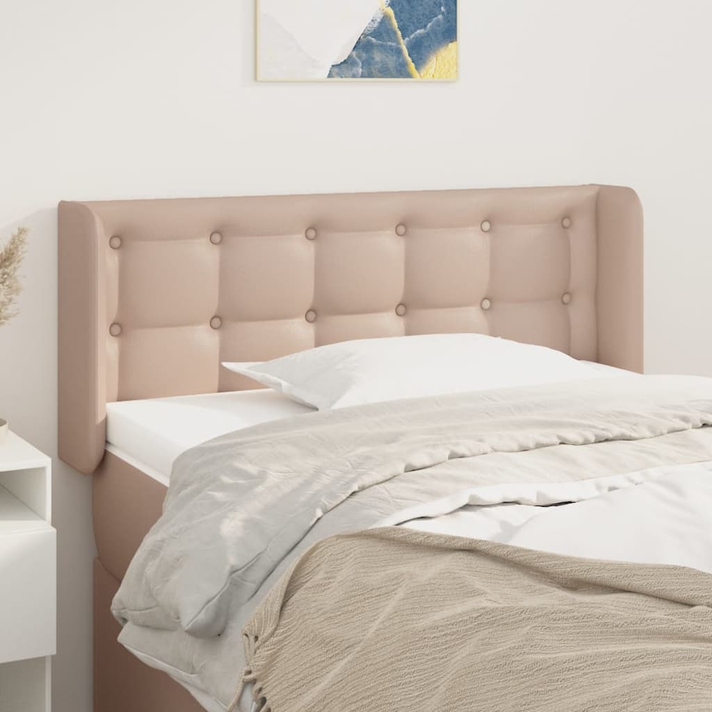 vidaXL Kopfteil mit Ohren Schwarz 83x16x78/88 cm Kunstleder