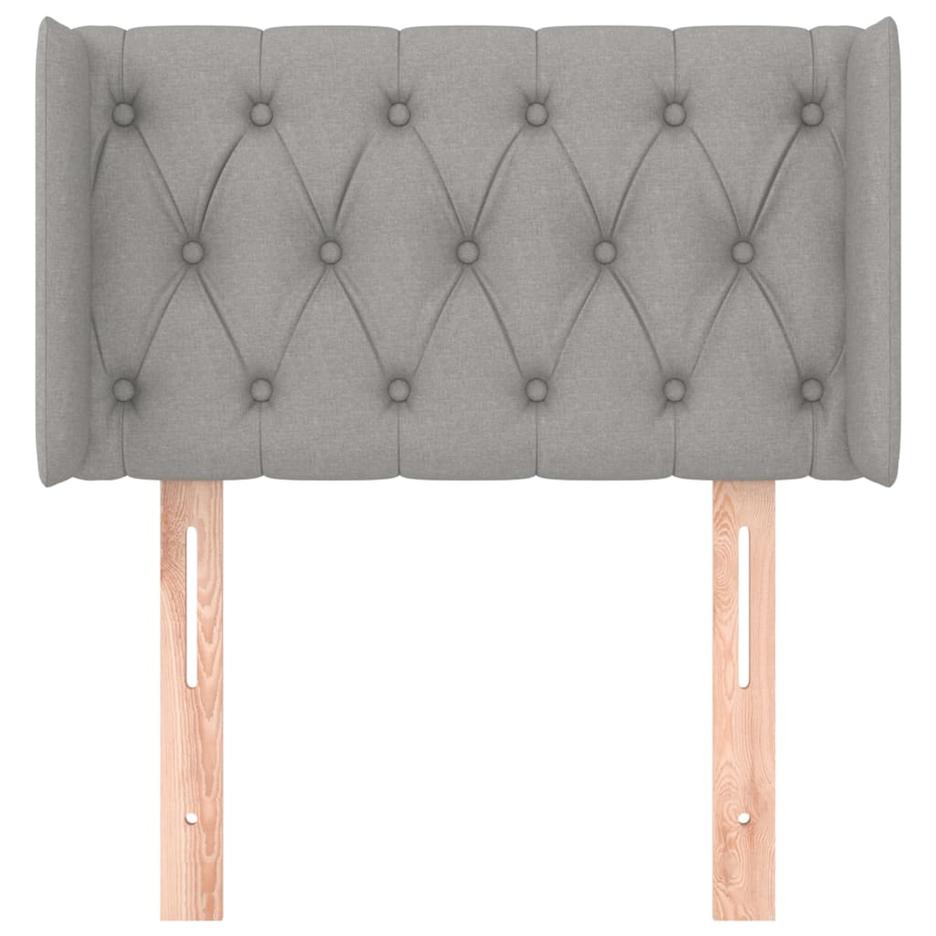 vidaXL Kopfteil mit Ohren Hellgrau 83x16x78/88 cm Stoff