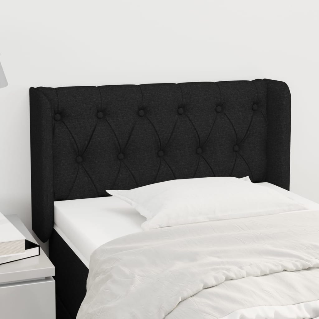Kopfteil mit Ohren Hellgrau 83x16x78/88 cm Stoff