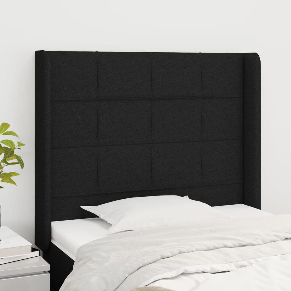 Kopfteil mit Ohren Hellgrau 83x16x78/88 cm Stoff