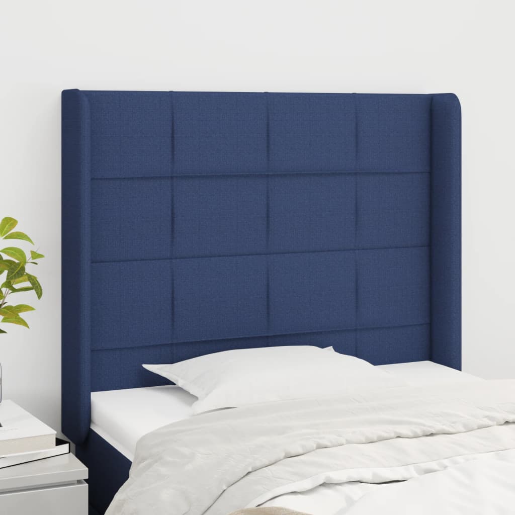 Kopfteil mit Ohren Hellgrau 83x16x78/88 cm Stoff