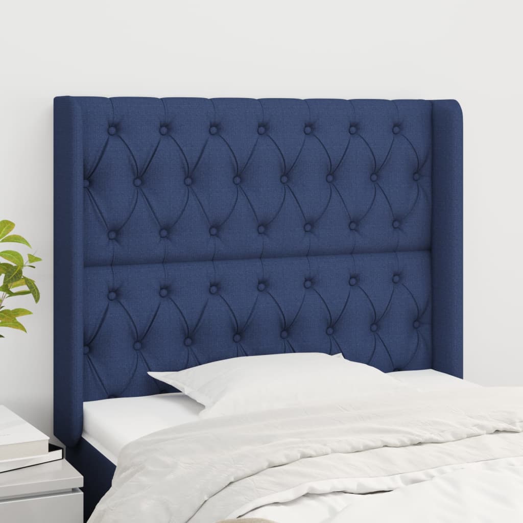 Kopfteil mit Ohren Hellgrau 83x16x78/88 cm Stoff
