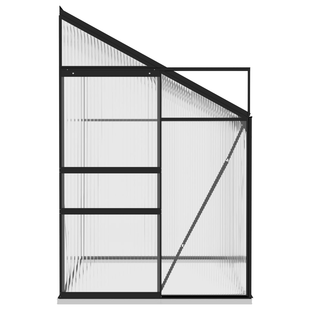 vidaXL Anlehngewächshaus Anthrazit Aluminium 3,97 m³