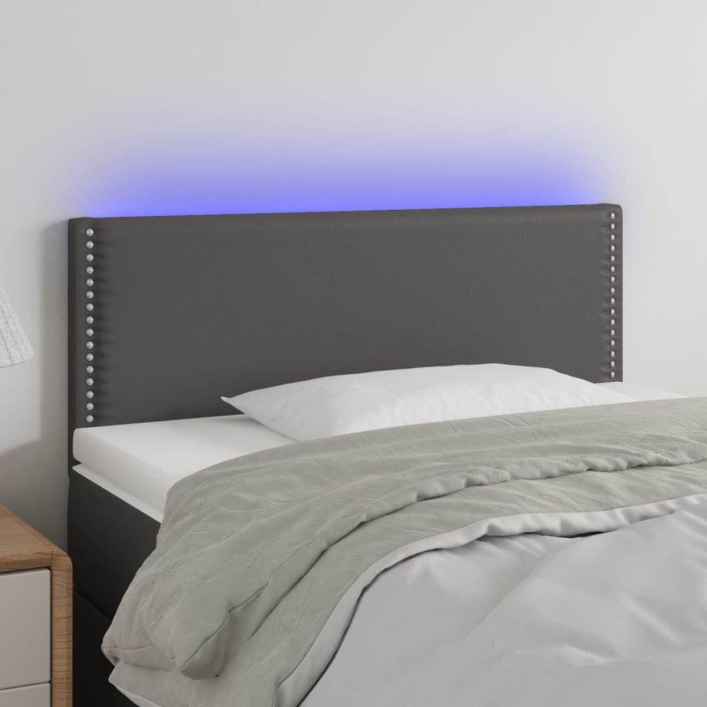 LED Kopfteil Schwarz 80x5x78/88 cm Kunstleder