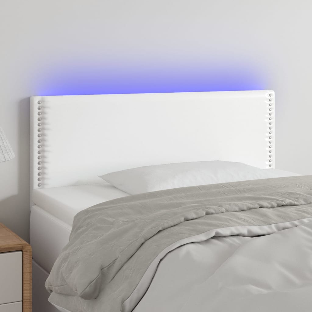 LED Kopfteil Schwarz 80x5x78/88 cm Kunstleder