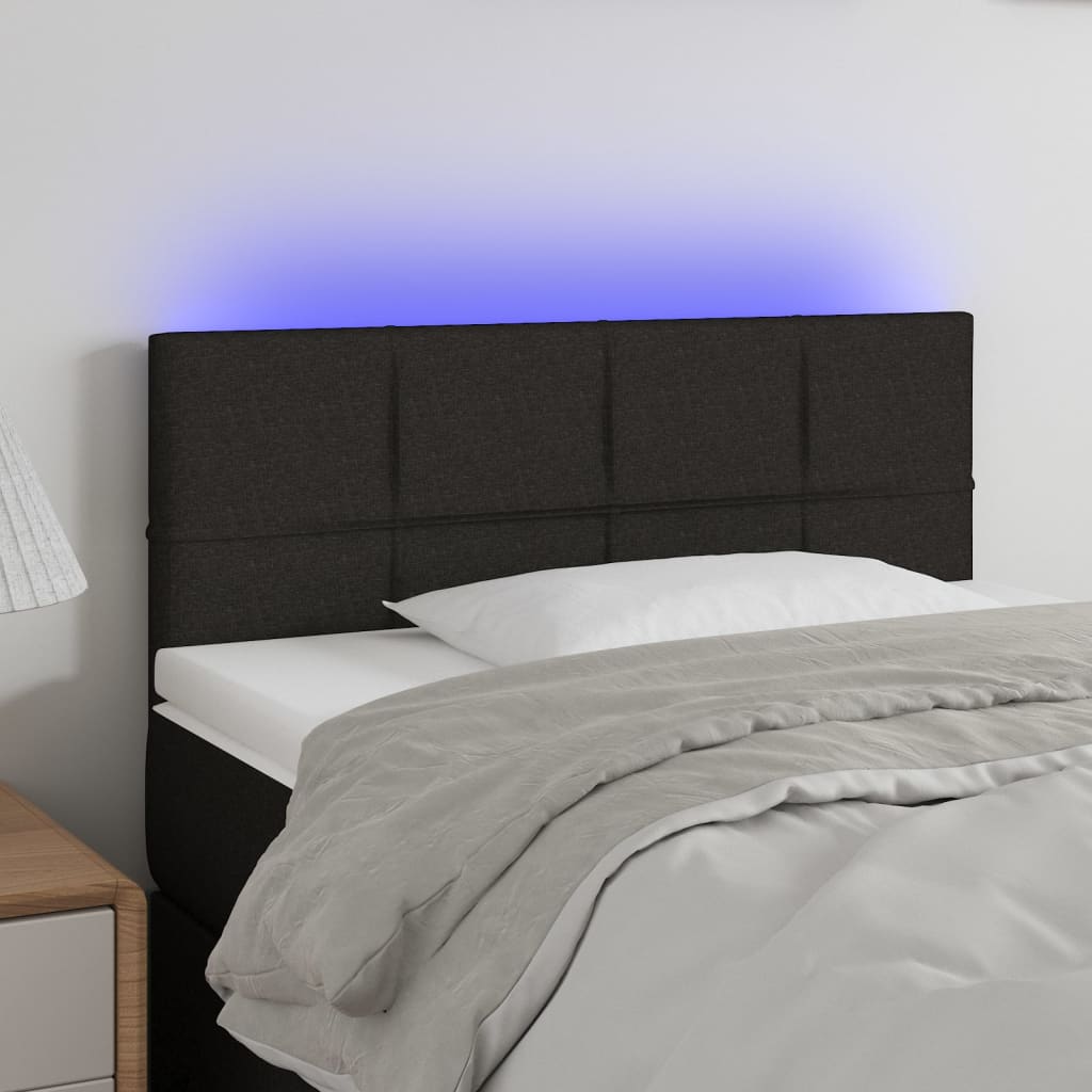 LED Kopfteil Hellgrau 80x5x78/88 cm Stoff
