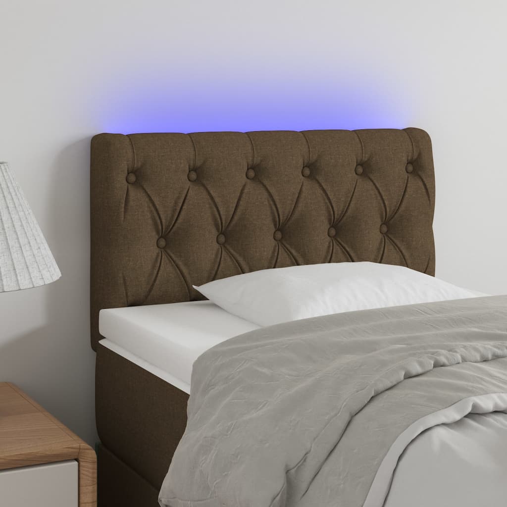 LED Kopfteil Hellgrau 80x7x78/88 cm Stoff