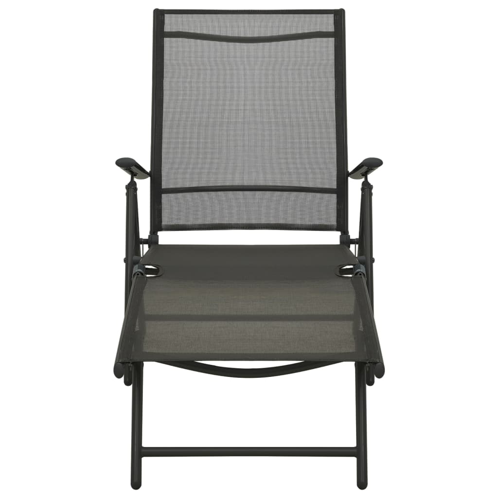 3-tlg. Garten-Lounge-Set Textilene und Aluminium Schwarz