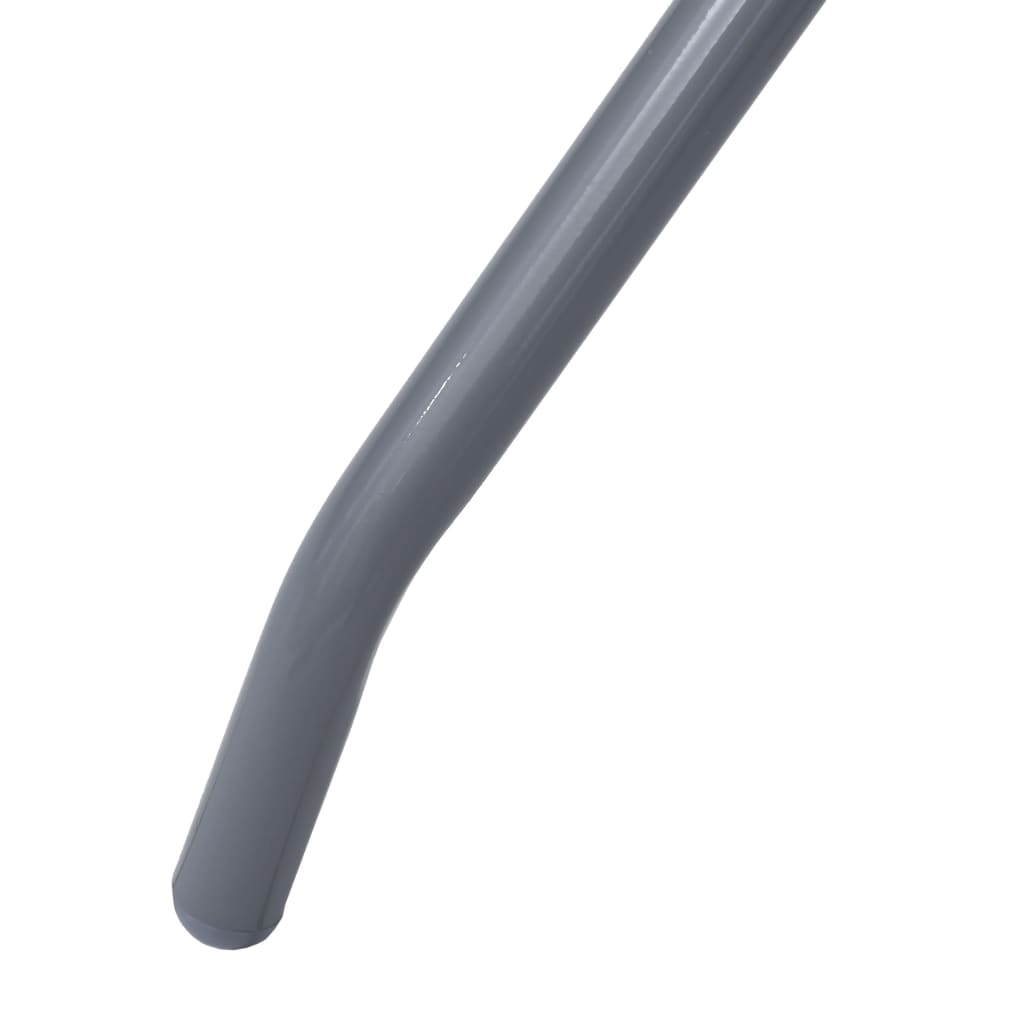 vidaXL Gartentisch Hellgrau 60 cm Stahl und Glas