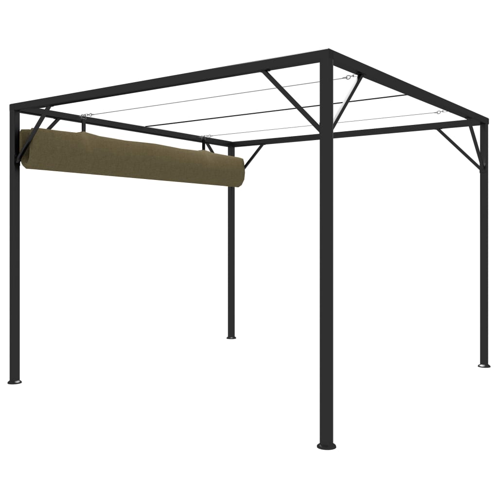 vidaXL Gartenpavillon mit Ausziehbarem Dach 3x3 m Taupe 180 g/m²