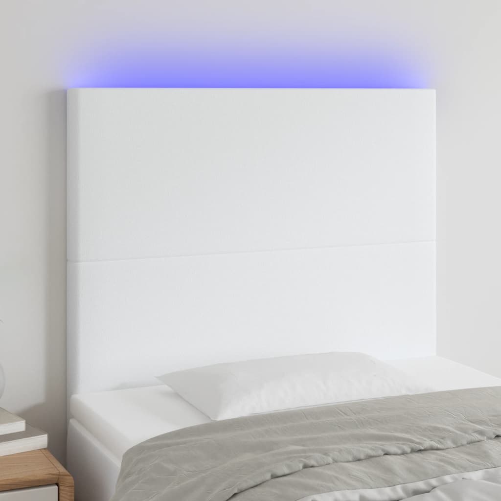 LED Kopfteil Schwarz 80x5x78/88 cm Kunstleder