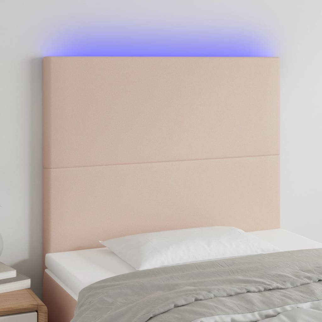 LED Kopfteil Schwarz 80x5x78/88 cm Kunstleder