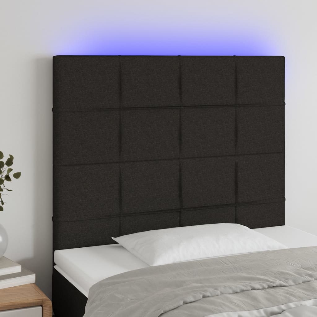 LED Kopfteil Hellgrau 80x5x78/88 cm Stoff