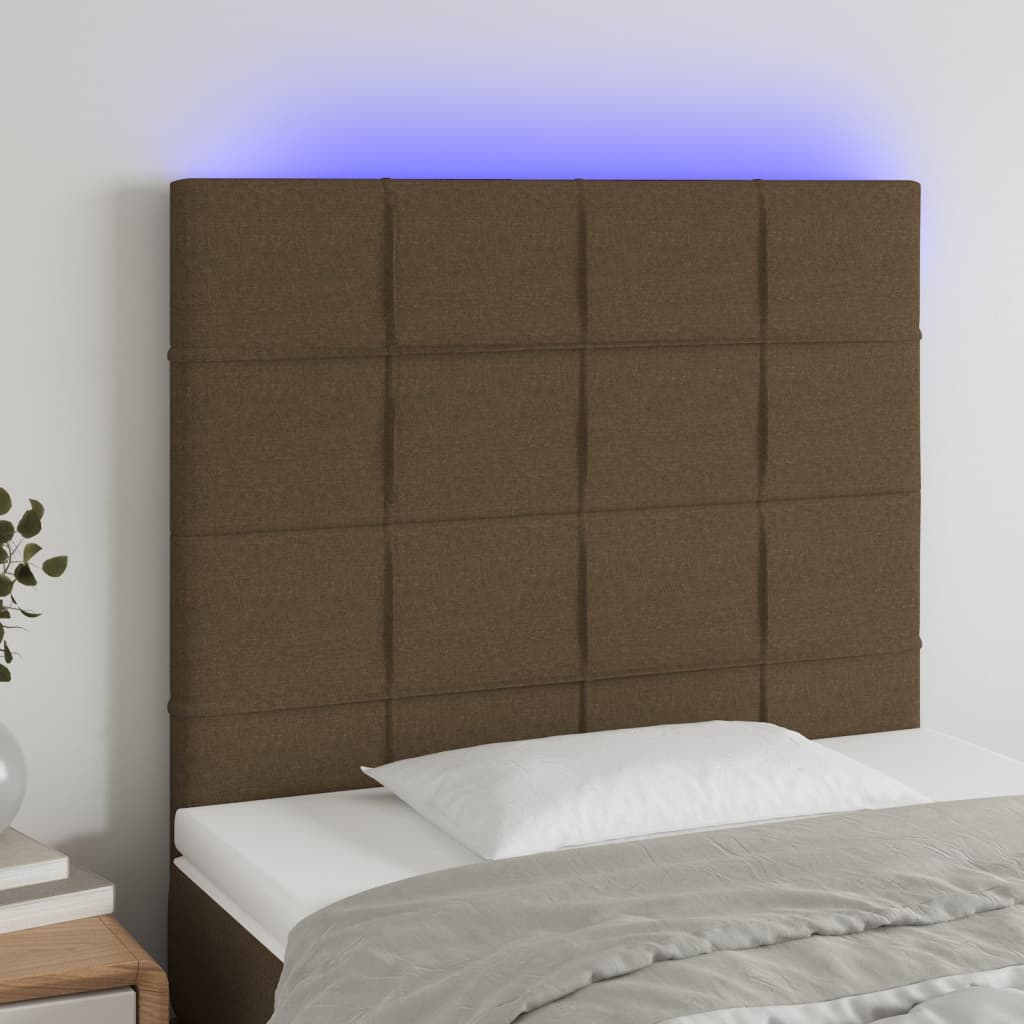 LED Kopfteil Hellgrau 80x5x78/88 cm Stoff