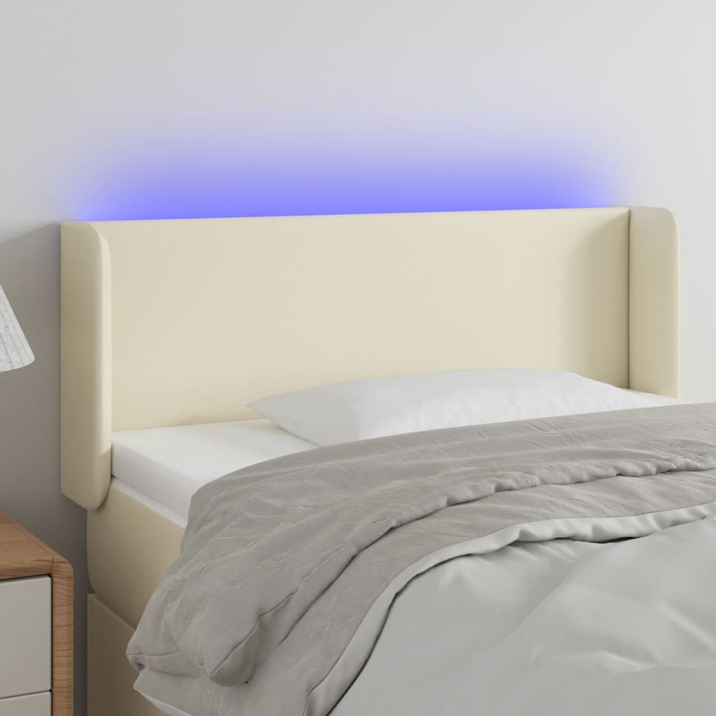 LED Kopfteil Schwarz 83x16x78/88 cm Kunstleder