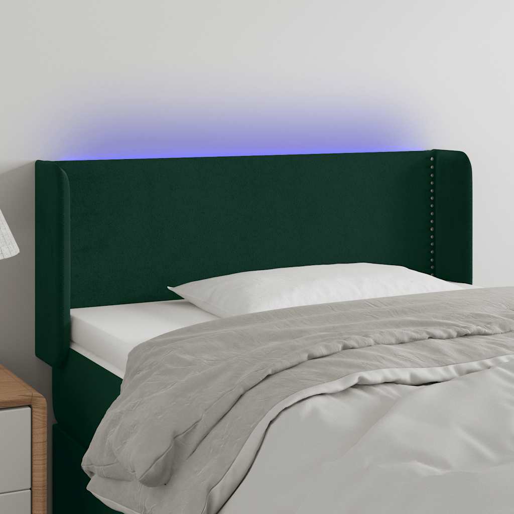 LED Kopfteil Hellgrau 83x16x78/88 cm Samt